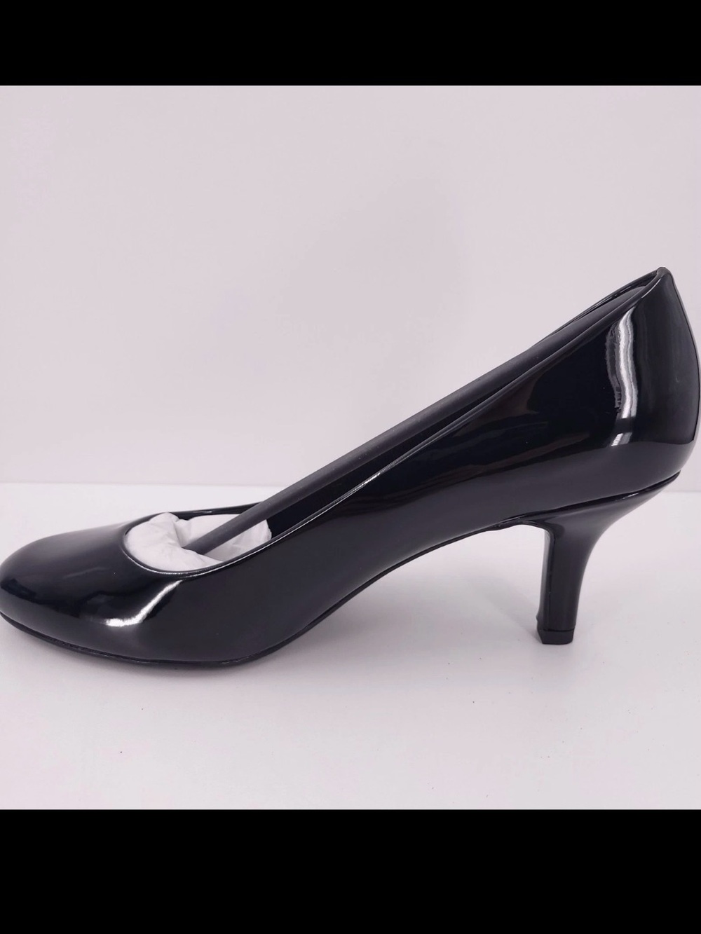 Women’s easy street Black Patent Mid Heel Pumps Size 11m New No Box - Picture 2 of 7